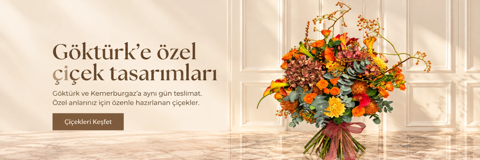 Göktürk’e özel çiçek tasarımları – Göktürk ve Kemerburgaz’a aynı gün teslimat