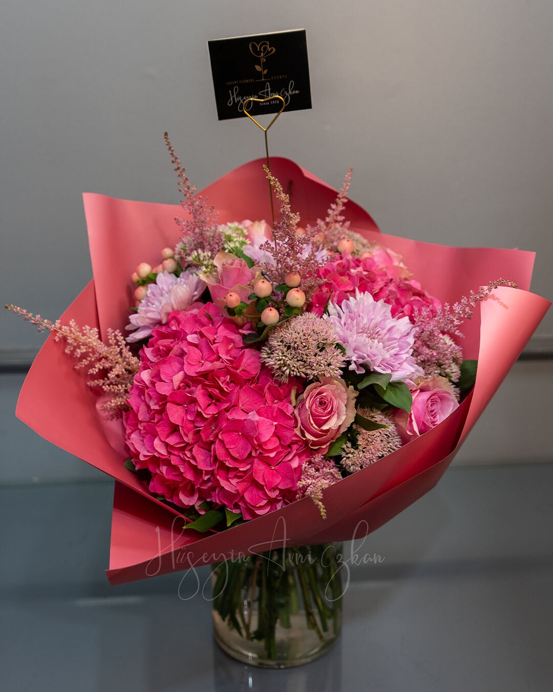 Pembe Ortancalı Zarif Buket