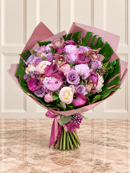 Şakayık, Gala Ve Cymbidium Orkideli Premium Buket