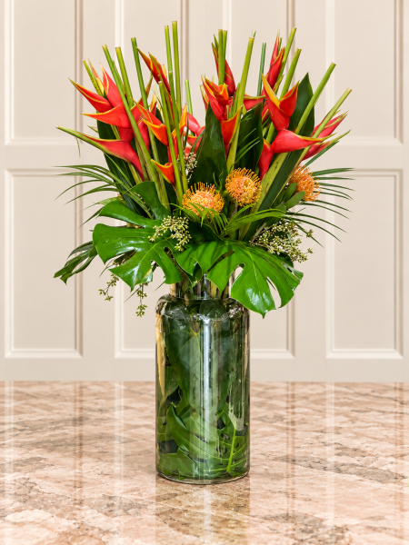 Heliconia Ve Leucospermum Tropik Aranjman
