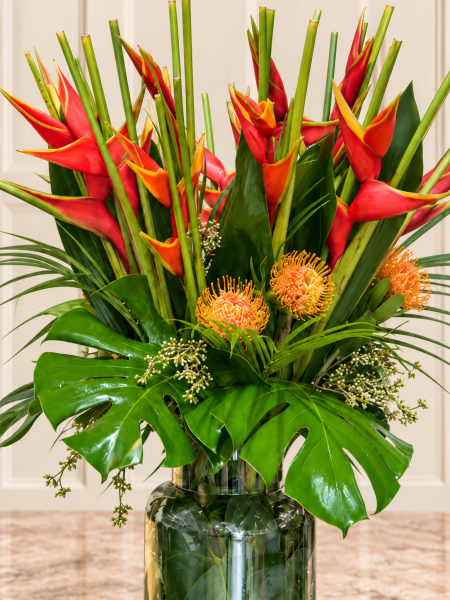 Heliconia Ve Leucospermum Tropik Aranjman